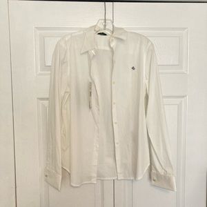 New with Tags Lauren Ralph Lauren White Oxford Shirt Monogram Women